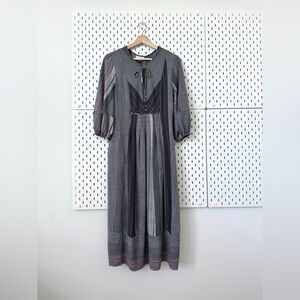 Elegant Gray Striped Dress